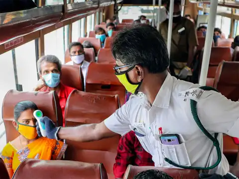 Temperature check in a bus