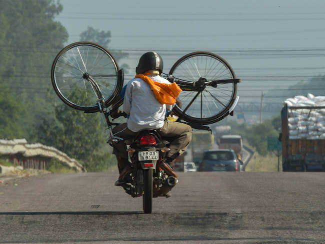 Bicycle provides an equitable median between an underprivileged walkabout society and one prodigally dependent on fuel-guzzling automotive propulsion.