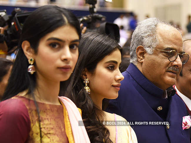​Last month on May 19, (L-R) Khushi, Janhvi & ​ Boney Kapoor went under 14-day precautionary quarantine​ after their house staff tested positive for coronavirus.