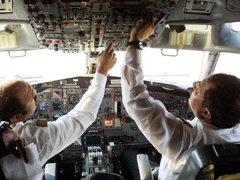 This is your captain from the flight deck. On the left is my pay cut, and on the right, arduous hours.