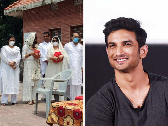 Family members immerse Sushant Singh Rajput's ashes.