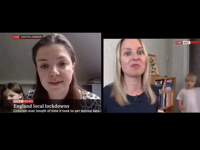 ​Dr Clare Wenham​ and Deborah Haynes ​were unexpectedly joined by their kids during two separate interviews.