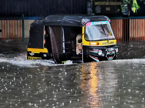 Partially submerged vehicle