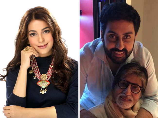 Juhi Chawla took to Twitter to send best wishes to Big B and Abhishek Bachchan.