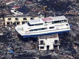 A ferry is perched on top of a house in Otsuchi