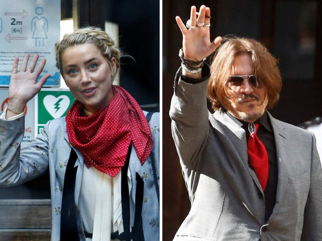 Amber ​Heard (L) denied she had an 'illicit relationship' with anyone during her time with Johnny Depp​ (R).