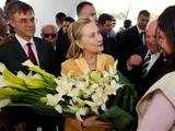 Hillary Clinton during official visit in Tunis