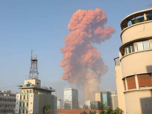 Explosion scene in Beirut