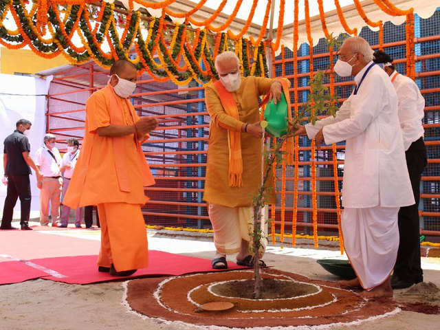 PM plants a Parijat sapling, considered a divine plant, ahead of foundation stone-laying of Ram Mandir in Ayodhya.