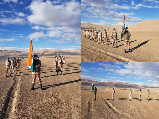 The soldiers celebrated 74th Independence day by unfurling the Tricolour at the height of 17,000 feet in Ladakh.