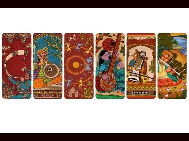 The musical diversity represented by the doodle reflects the patchwork of Indian cultures.