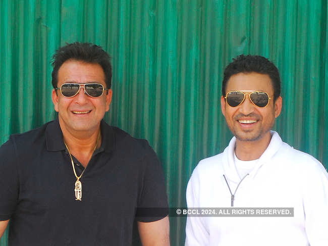 File photo of October 2010: Sanjay Dutt and Irrfan Khan posing during an exclusive photoshoot for their film 'Knock Out' at Taj Lands End, Mumbai.