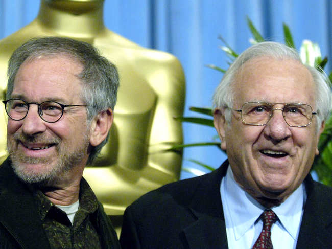 ​File photo of 2006: Steven Spielberg (L), nominated for best director for his work on 'Munich,' arrived with his father Arnold for the 25th annual nominees luncheon hosted by the Academy of Motion Picture Arts and Sciences in Beverly Hills, California.​