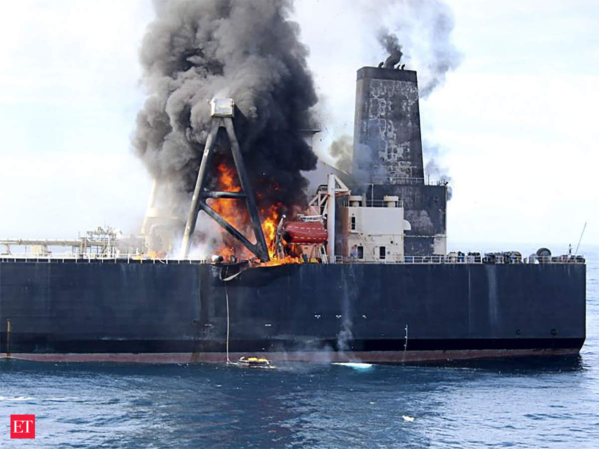 Sri Lankan Navy Indian Ships Battling Fire On Board Oil Tanker One Crew Dead The Economic Times