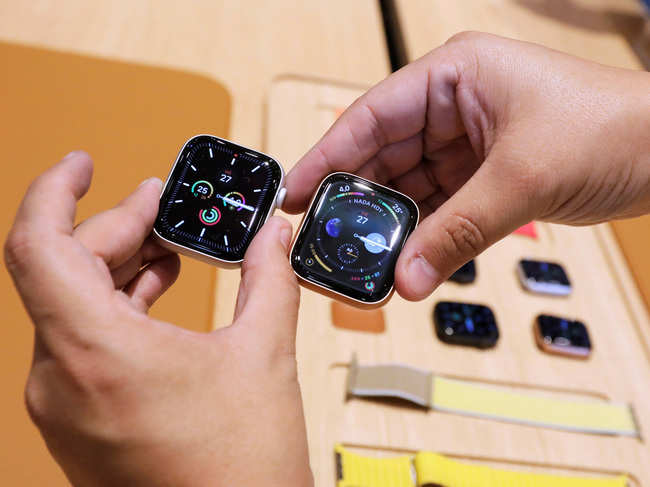 ​Apple Watch being displayed during the opening of Mexico's first flagship Apple store at Antara shopping mall in Mexico City.​