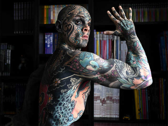 Britains mosttattooed man is so scary he gets kicked out of supermarkets   Wales Online