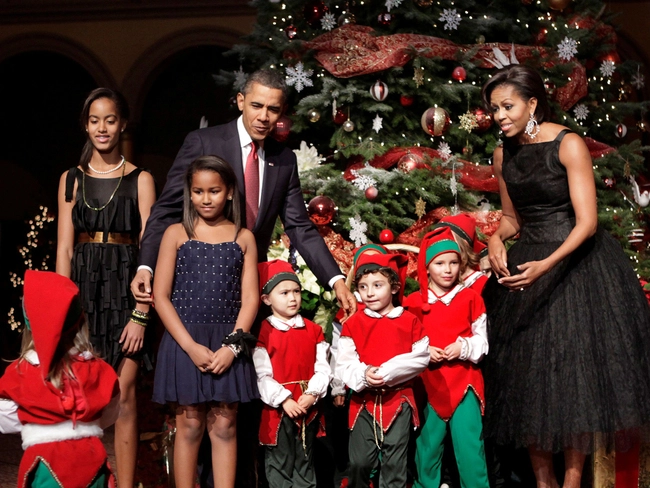 michelle obama black and red dress