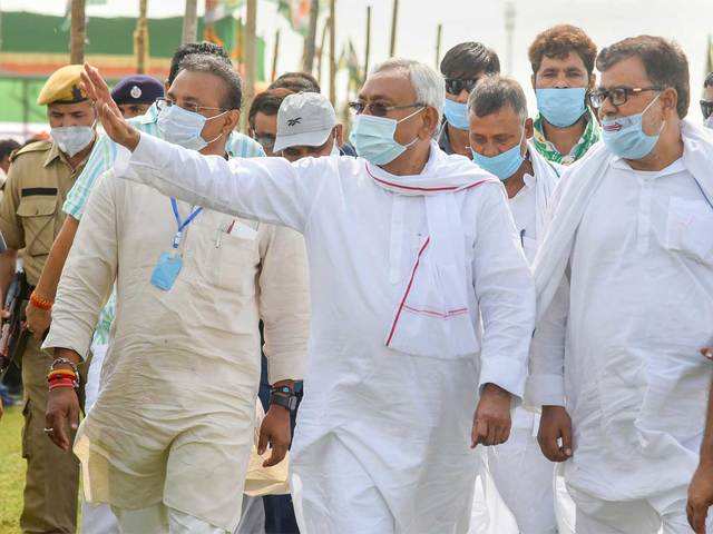 Nitish Kumar during an election rally
