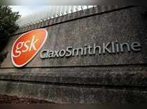 Company logo of pharmaceutical company GlaxoSmithKline is seen at their Stevenage facility