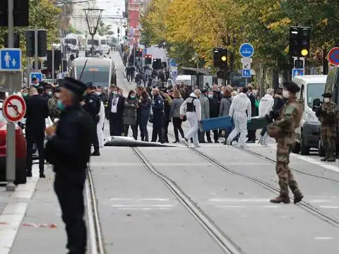 Stretchers at the site of attack