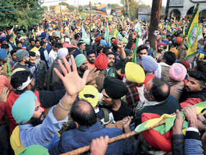 Farmers gathered at the Punjab-Haryana border last week in protest against the new farm laws