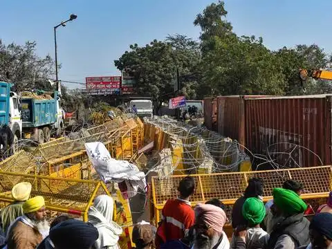 ​Farmers at Singhu border