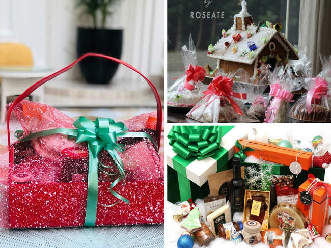 ​The perfect holiday hampers include Christmas cake, gingerbread cookies, assortment of dry fruits.​