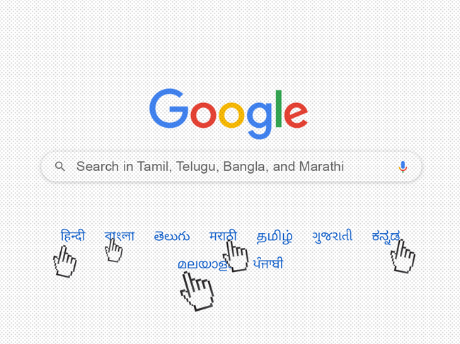 Google Indian languages search features