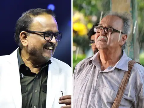 SP Balasubramaniam and Soumitra Chatterjee