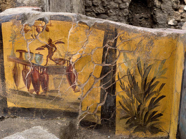 Well Preserved Fast Food Bar Unearthed In Pompeii Snack Bar Counter The Economic Times