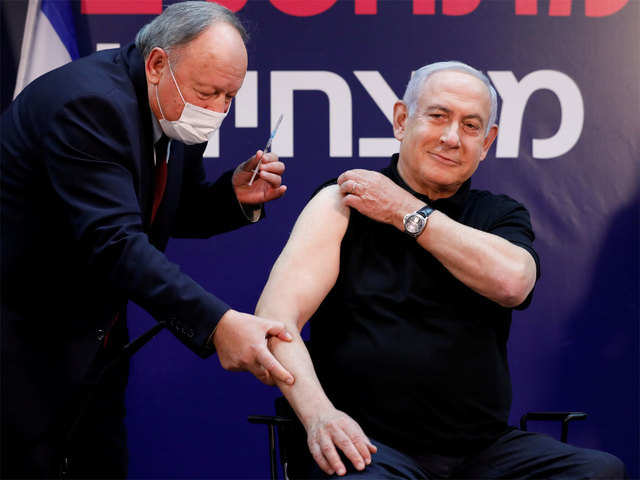 Israeli Prime Minister Benjamin Netanyahu receives COVID-19 vaccine.