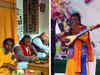 Baul singer Basudeb Das, who hosted Amit Shah for lunch, performs in Mamata Banerjee’s Birbhum rally