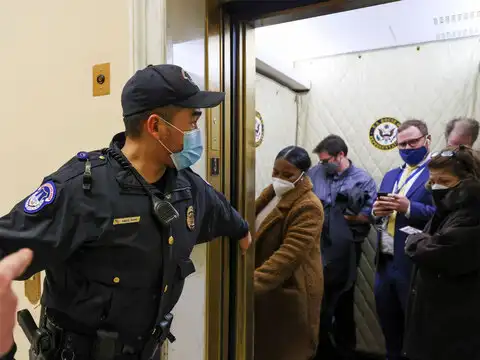 Escorting House members from the chamber