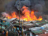 Fire at the Makati financial district of Manila