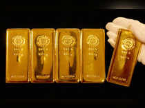 FILE PHOTO: Gold bars are displayed during a photo opportunity at the Ginza Tanaka store in Tokyo