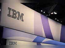 FILE PHOTO: The logo for IBM is seen at the SIBOS banking and financial conference in Toronto