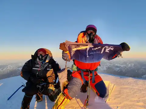 Raising the flag