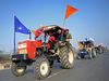 Vintage tractors at farmer parade from Singhu border
