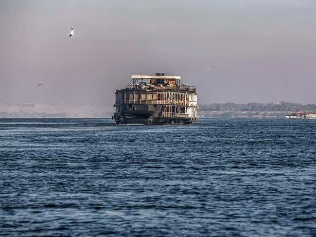 The steam ship 'PS Sudan' cruising along the Nile river by Egypt's southern city of Aswan, some 920 kilometres south of the capital,