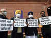 Shiromani Akali Dal MPs, RLP chief Hanuman Beniwal protest in Parliament premise over farm laws
