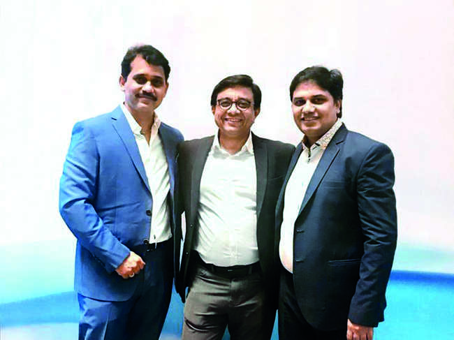(Left to right) Jayesh Rawal, director; Manish R Patel, managing director; and Tarak Gor, director
