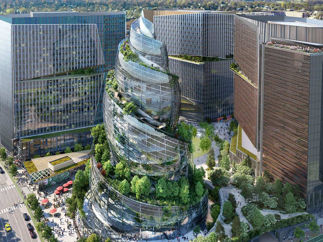 Amazon's new office will be a helix-shaped tower that can be climbed from  the outside - Hike to the office | The Economic Times