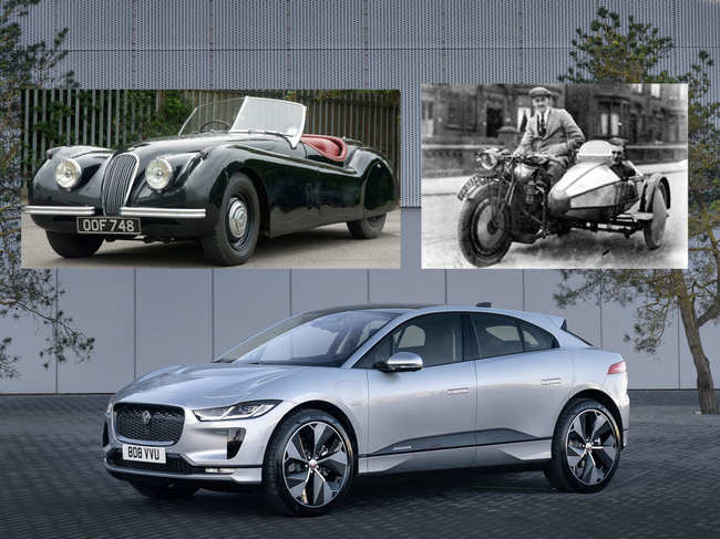From the side car (right inset) in 1921 to the XK120 (left inset) in 1953​, Jaguar has come a long way. (In Pic: Jaguar I-Pace)