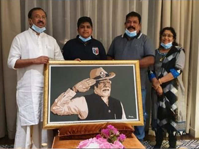 Saran ​Sasikumar sent the portrait to PM Modi via External Affairs and Parliamentary Affairs Minister V Muraleedharan, who had visited the UAE in January.​