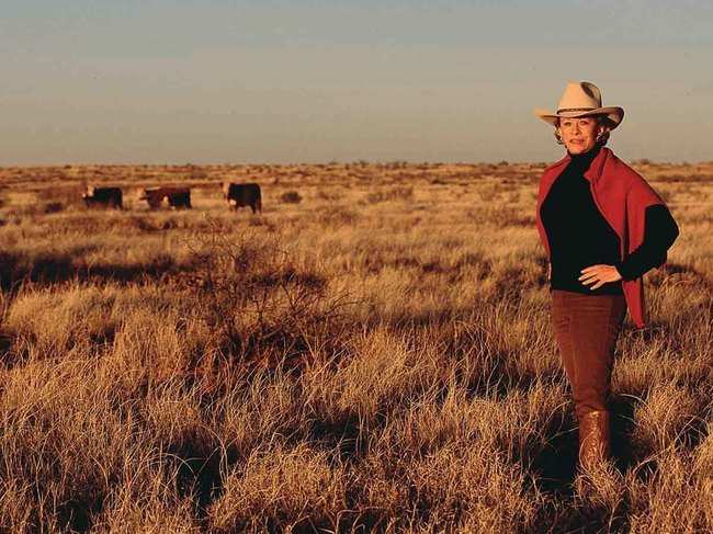 Anne Marion on her Four Sixes Ranch in Texas (Image courtesy: Sotheby's)