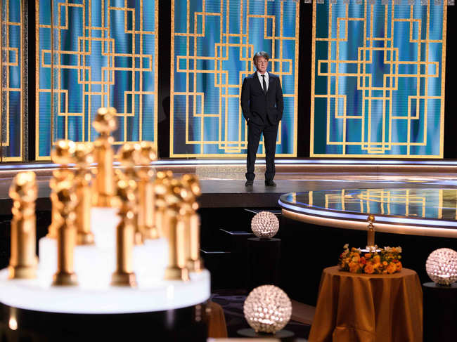 ​This handout photo courtesy of the HFPA shows Sean Penn presents during the 78th Annual Golden Globe Awards in Beverly Hills, California.