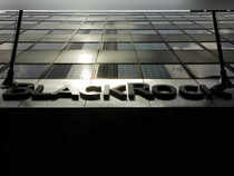 FILE PHOTO: A sign for BlackRock Inc hangs above their building in New York