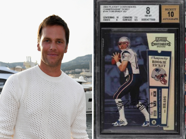 ​The autographed 2000 Playoff Contenders Championship Ticket was purchased by James Park, a long-time Tom Brady fan.​