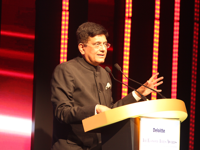 Piyush Goyal, Union Minister of Commerce & Industry and Railways, speaks at the event