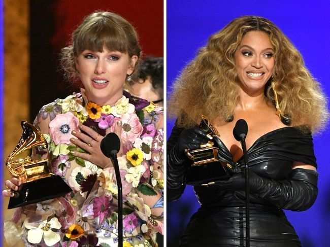 Taylor Swift and  Beyonce ​made history at the 2021 Grammys.​